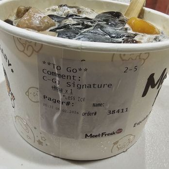 Meet Fresh - We ordered the signature grass jelly with boba, but there was no boba in it and it cost 75 cents to add boba. - Desserts Near Me - Cupertino, California Meet Fresh - We ordered the signature grass jelly with boba, but there was no boba in it and it cost 75 cents to add boba. - Desserts Near Me - Cupertino, California