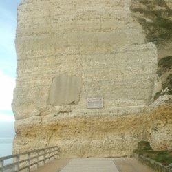 Kreidefelsküste Etretat - Warnschild