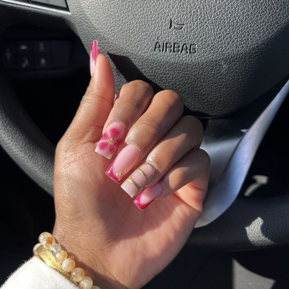 Legacy Nails & Spa - Acrylic with a tip and Design ($90). - Nail Salons Near Me - Denton, Texas Legacy Nails & Spa - Acrylic with a tip and Design ($90). - Nail Salons Near Me - Denton, Texas