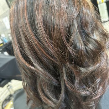 Dream Salon - Highlights with red brown toning - Hair Salons Near Me - San Ramon, California Dream Salon - Highlights with red brown toning - Hair Salons Near Me - San Ramon, California
