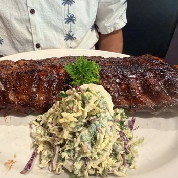 Doc B's Restaurant + Bar - Fall off the Bone Danish BBQ Ribs with coleslaw that was extremely tasty! - New American Near Me - Austin, Texas