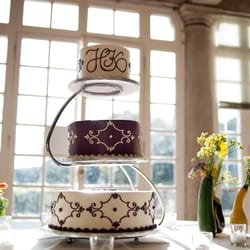 The Cake Artist's Studio - The monogram on the top cake was the header on our invitations.  Super cute!!