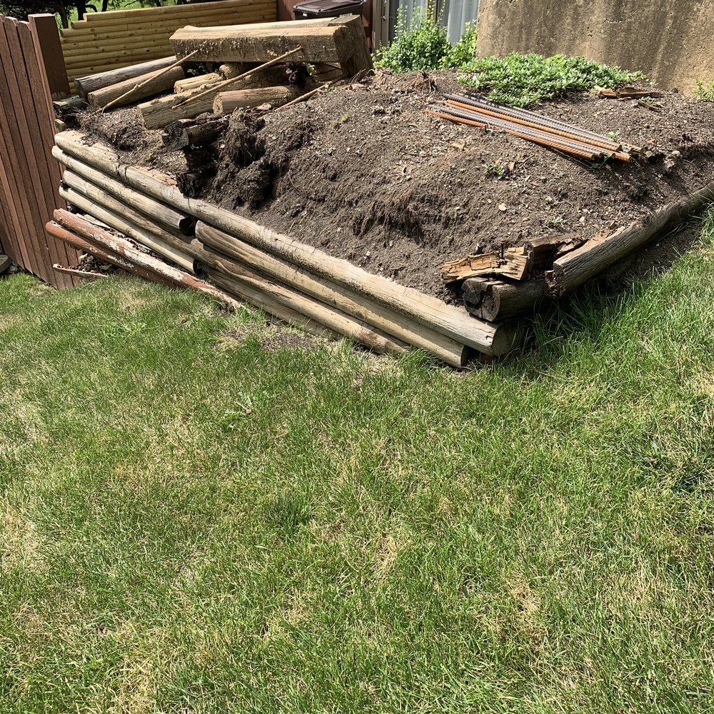 Hardy's Ground Maintenance - Unfinished flower box - Landscaping Near Me