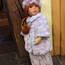 YOBB Doll Hospital - Dressed to impress! Maryanne Oldenburg Creative Friends Doll with a new wig, makeup, eyes, and handmade clothing.