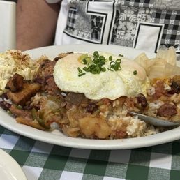 Special Portuguese and Bean loco moco Special Portuguese and Bean loco moco