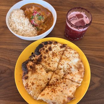 INDAY All Day - Chicken Tikka Masala "Pyaaz", Cheese Naan, Hibiscus Mezcal Margarita - Indian Near Me - Brooklyn, New York INDAY All Day - Chicken Tikka Masala "Pyaaz", Cheese Naan, Hibiscus Mezcal Margarita - Indian Near Me - Brooklyn, New York