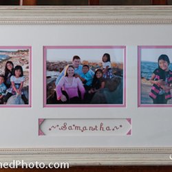 Heidi's Place Custom Picture Framing - Custom portrait panel for this young girl to keep as a memory of her family. Each child in the family had a custom panel created for them.