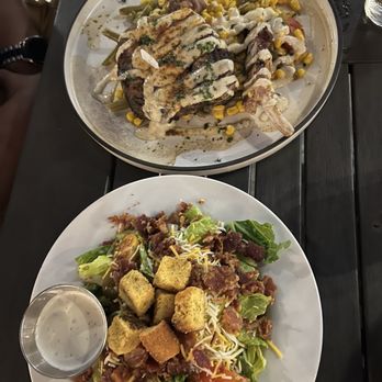 Zeke's Restaurant - Pork Chop* with a side salad - Salad Near Me - Orange Beach, Alabama Zeke's Restaurant - Pork Chop* with a side salad - Salad Near Me - Orange Beach, Alabama
