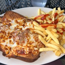 Meatball Parmesan Sandwich with Fries...