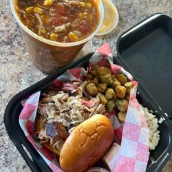 Big Mike's BBQ - Pulled Pork Sandwich, Cole Slaw, Fried Okra & Brunswick Stew