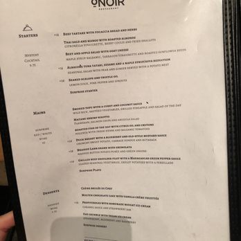 Onoir - Dinner menu - Seafood Near Me - Montreal, Quebec