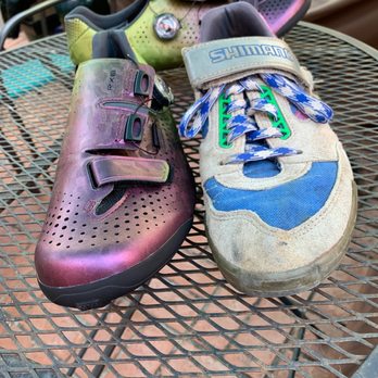 Incycle Bicycles - Groovy new Shimano bike shows vs. trusty, crusty old Shimano bike shoes. Thanks, Incycle. - Bikes Near Me - Pasadena, California Incycle Bicycles - Groovy new Shimano bike shows vs. trusty, crusty old Shimano bike shoes. Thanks, Incycle. - Bikes Near Me - Pasadena, California