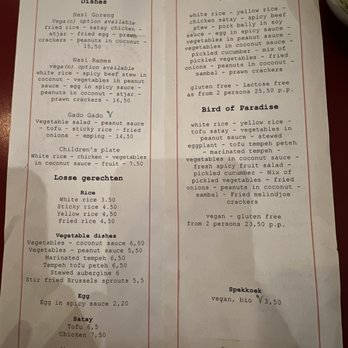 Kannibalen En Paradijsvogels - English menu - Indonesian Near Me - Amsterdam, New Hampshire Kannibalen En Paradijsvogels - English menu - Indonesian Near Me - Amsterdam, New Hampshire