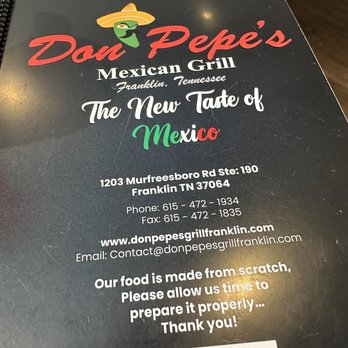 Don Pepe’s Mexican Grill - Mexican Near Me - Franklin, Tennessee Don Pepe’s Mexican Grill - Mexican Near Me - Franklin, Tennessee