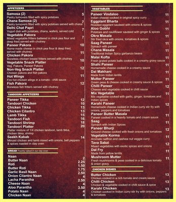 Menu photo 1 Mirch Masala Indian Cuisine Delta, BC Menu photo 1 Mirch Masala Indian Cuisine Delta, BC