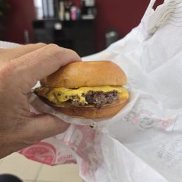 I ordered a hamburger and it looks like I got a cheeseburger and I can't eat cheese. French fries were old and cold. I wasted my money.