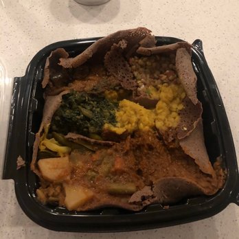 Aster's Ethiopian Restaurant - Atakelt Beyaynetu - veggie combo with gluten free injera - Ethiopian Near Me - Austin, Texas