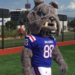 Freedom Fields - 8/18/17. Friday afternoon. Louisiana Tech University Football Fan Day! Bulldog mascot, Champ!!