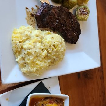 City Tavern - 8oz Sirloin, Brussels sprouts, Mashed potatoes and chili. - Burgers Near Me - Salisbury, North Carolina City Tavern - 8oz Sirloin, Brussels sprouts, Mashed potatoes and chili. - Burgers Near Me - Salisbury, North Carolina