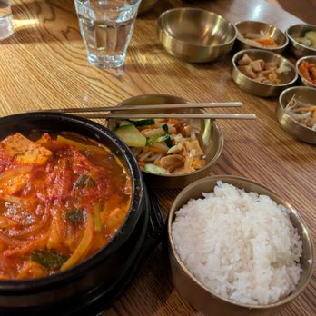 Sole Cafe - Tofu kimchi jjigae, rice, banchan. - Korean Near Me - Saint Paul, Minnesota