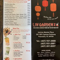 Lin Garden - Menu