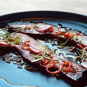 BOA Steakhouse - Nueske's Thick Cut Bacon - with SE Asian flavors - Bars Near Me - Napa, California BOA Steakhouse - Nueske's Thick Cut Bacon - with SE Asian flavors - Bars Near Me - Napa, California