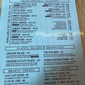 Allday Pizza - Updated menu - Industry Plant and Vodka Baby are now whole pies only - Pizza Near Me - Austin, Texas