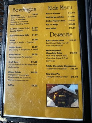 Menu photo 1 Toomey's Mammoth Lakes, CA Menu photo 1 Toomey's Mammoth Lakes, CA