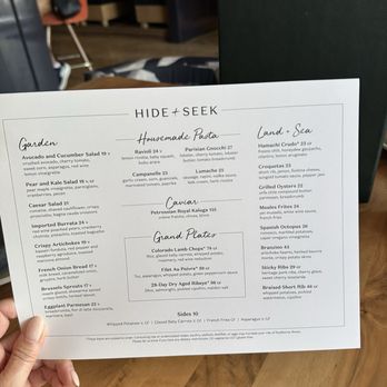 HIDE+SEEK - New American Near Me - Chicago, Illinois
