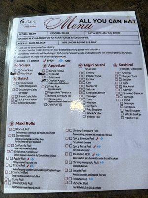 Menu photo 1 Atami Steak & Sushi College Station, TX
