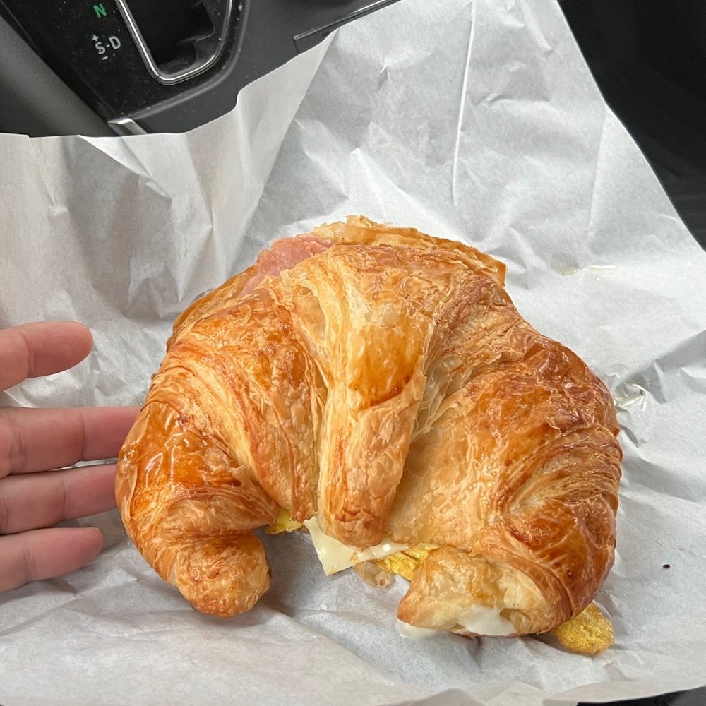Donut House - Bacon ham cheese egg croissant. They are huge - Donuts Near Me - Los Alamitos, California
