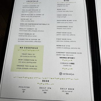 Verde Restaurant - Drink Menu - New American Near Me - Costa Mesa, California Verde Restaurant - Drink Menu - New American Near Me - Costa Mesa, California