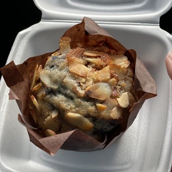 The Cracked Mug Coffee House - Blueberry muffin with an almond sugar topping - Coffee & Tea Near Me - Helotes, Texas The Cracked Mug Coffee House - Blueberry muffin with an almond sugar topping - Coffee & Tea Near Me - Helotes, Texas