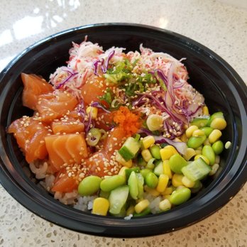 Photo of Bimi Poke - San Francisco, CA, United States. Mealpal: Salmon poke &amp; crab rice bowl