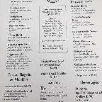 Boostin' Bowls - Menu - Juice Bars & Smoothies Near Me - Philadelphia, Pennsylvania