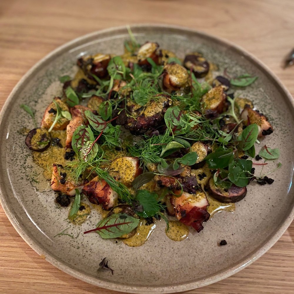 Osteria Giulia - Polpo Alla Griglia-gilled octopus, seaweed butter, pomodori Soleggiati and smoked potato - Italian Near Me - Toronto, Ontario Osteria Giulia - Polpo Alla Griglia-gilled octopus, seaweed butter, pomodori Soleggiati and smoked potato - Italian Near Me - Toronto, Ontario