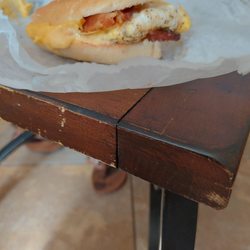 Everything bagel on a plain flat bagel