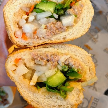 Be Banh Mi - No. 5. Pork Meatball. Xiu Mai. Pork meatball, roasted peanut, Vietnamese coriander. Regular. $5.27. - Vietnamese Near Me - Doraville, Georgia