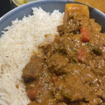 Spice Room - Lamb Vindaloo (Medium Spice) w/ Jeera(Cumin) White Basmati Rice - Indian Near Me - Denver, Colorado
