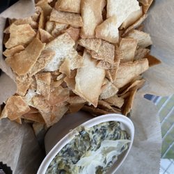 Skybox Rooftop Bar - Spinach & Artichoke Dip with Pita Chips