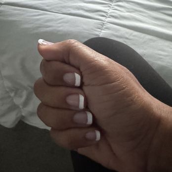 Diva Nails & Spa - My natural nails done with French tips - Day Spas Near Me - Tinley Park, Illinois