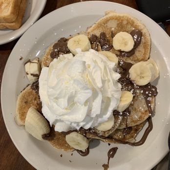 The Kenilworth Diner Restaurant - Silver Dollar Pancakes with Nutella, bananas AND whipped cream - Diners Near Me - Kenilworth, New Jersey