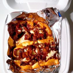 BallPark Pub - - Smoked Brisket Flatbread & bacon added. xtra crispy. same 4 crust!