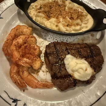 Saltgrass Steak House - Lunch Special of Shrimp and Steak with Smokey Mac & Cheese - Steakhouses Near Me - Longview, Texas