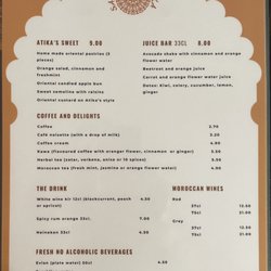 Saveurs d'Atika - English menu