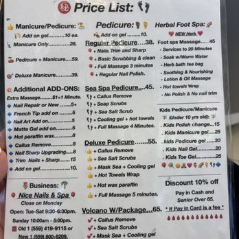 Nice Nails & Spa - Price List - Nail Salons Near Me - Kingsburg, California Nice Nails & Spa - Price List - Nail Salons Near Me - Kingsburg, California
