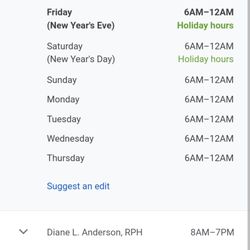 Safeway - These are the online hours that i found.