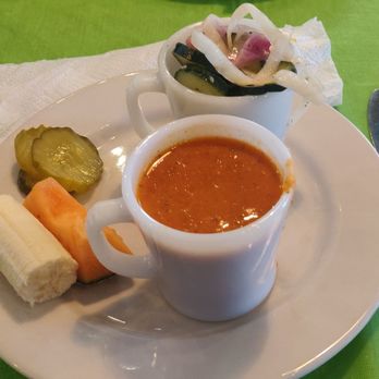 Pickles Cafe - Pick 3 - tomatoes basil soup, cucumber salad ( and what is in the next picture) - Cafes Near Me - Columbia City, Indiana Pickles Cafe - Pick 3 - tomatoes basil soup, cucumber salad ( and what is in the next picture) - Cafes Near Me - Columbia City, Indiana