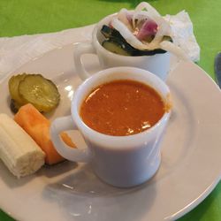 Pickles Cafe - Pick 3 - tomatoes basil soup, cucumber salad ( and what is in the next picture)