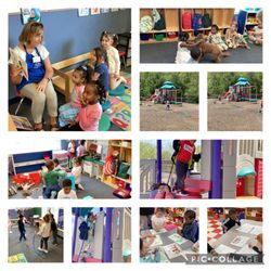 Great New Beginnings - Shining Stars fun activities!
We had two special visits: A librarian and a furry friend.
We built a maze outside too!